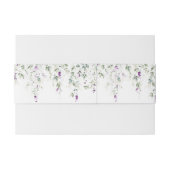 Paarse Lavendel Bord Green Leaves Belly Band Uitnodigingen Wikkel (Achterkant Voorbeeld)