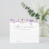 Paarse lavendel bridal-advies en wenskaart (Staand voorkant)