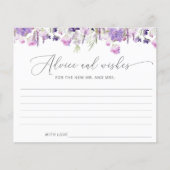 Paarse lavendel bridal-advies en wenskaart (Voorkant)