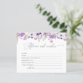 Paarse lavendel bridal-advies en wenskaart (Staand voorkant)