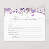 Paarse lavendel bridal-advies en wenskaart (Voorkant)