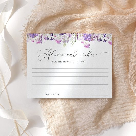 Paarse lavendel bridal-advies en wenskaart
