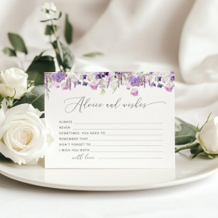 Paarse lavendel bridal-advies en wenskaart