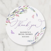 Paarse Lavendel Bruidsfeest Dankbetuiging Cadeauta Bedankjes Labels (Achterkant)