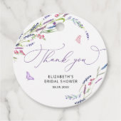 Paarse Lavendel Bruidsfeest Dankbetuiging Cadeauta Bedankjes Labels (Voorkant)