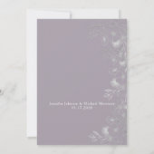 Paarse Lavendel Bruiloft Kaart (Achterkant)
