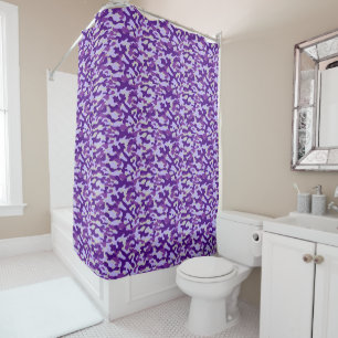 Paarse lavendel camouflagepatroon douchegordijn
