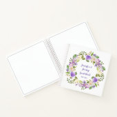 Paarse Lavendel Champagne Waterverf Bloemen Notitieboek (Binnen)
