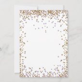 Paarse Lavendel Confetti Meisje Eerste Verjaardag  Kaart (Achterkant)