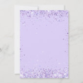 Paarse lavendel confetti script bruiloft kaart (Achterkant)