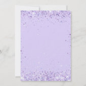 Paarse lavendel confetti script luxe trouw kaart (Achterkant)