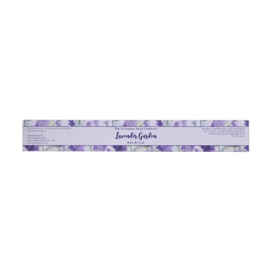 Paarse Lavendel Cosmetica Potje Label 1 "x 7.25" (Individueel)