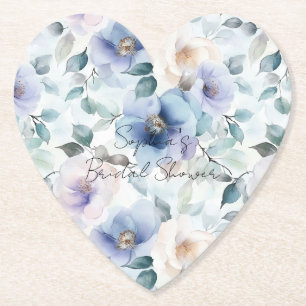 Paarse Lavendel Crème Bloemen Kartonnen Onderzetters