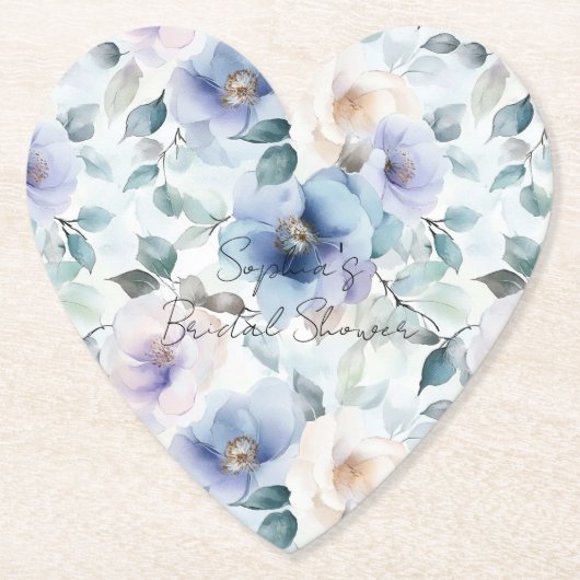 Paarse Lavendel Crème Bloemen Kartonnen Onderzetters (Voorkant)