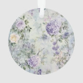 Paarse Lavendel Crème Roze Bloemrijke Bruidsdouche Ornament (achterkant)