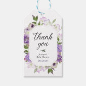 Paarse lavendel dank u Baby shower geschenk Labels Cadeaulabel (Voorkant)
