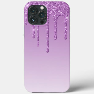 Paarse lavendel druppelglitter Case-Mate iPhone case