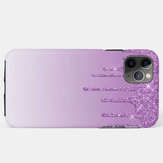 Paarse lavendel druppelglitter Case-Mate iPhone case (Achterkant (horizontaal))
