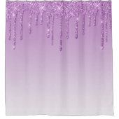 Paarse lavendel druppelglitter douchegordijn (Voorkant)