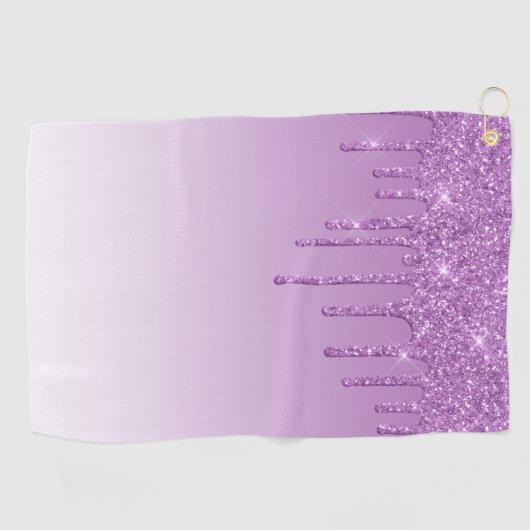 Paarse lavendel druppelglitter golfhanddoek (Horizontaal)