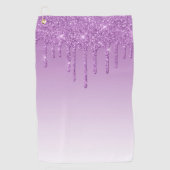 Paarse lavendel druppelglitter golfhanddoek (Voorkant)