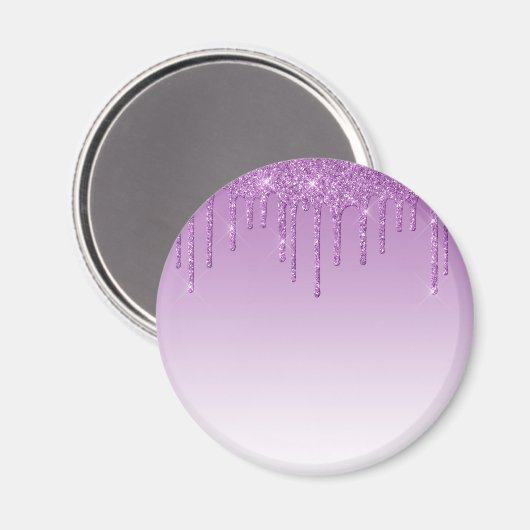 Paarse lavendel druppelglitter magneet (Voorkant / Achterkant)