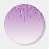 Paarse lavendel druppelglitter magneet (Voorkant)