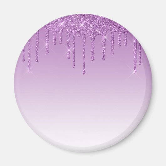 Paarse lavendel druppelglitter magneet (Voorkant)