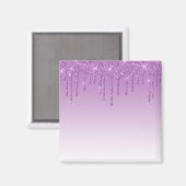 Paarse lavendel druppelglitter magneet (Voorkant / Achterkant)
