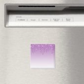 Paarse lavendel druppelglitter magneet (Insitu (Vaatwasser))