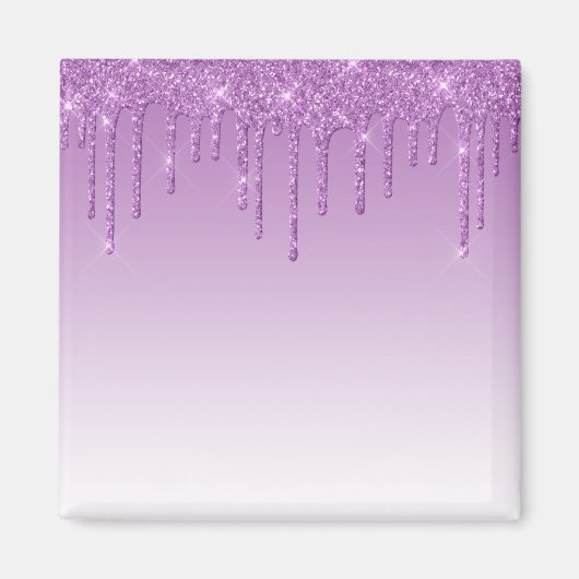 Paarse lavendel druppelglitter magneet (Voorkant)