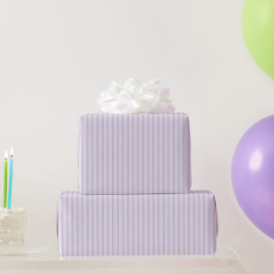 Paarse Lavendel Dubbele Strepen Verjaardag Cadeaupapier