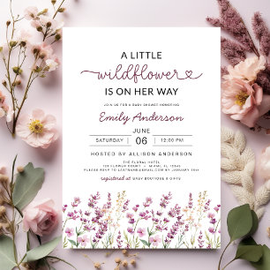 Paarse Lavendel Een beetje Wildflower Baby shower Kaart