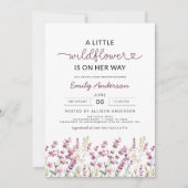 Paarse Lavendel Een beetje Wildflower Baby shower Kaart (Voorkant)