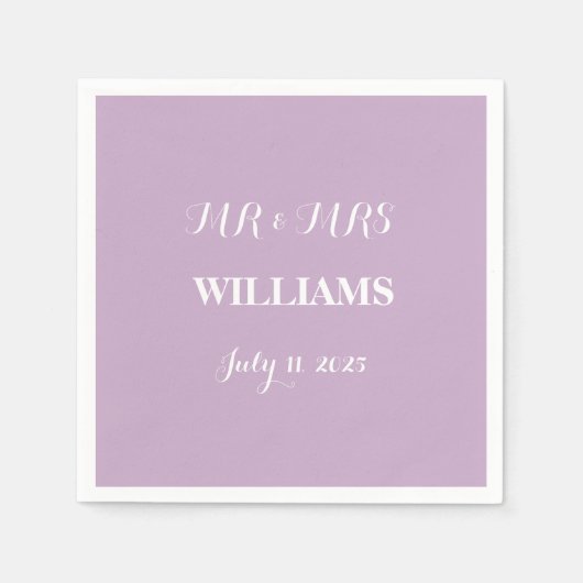 Paarse lavendel eenvoudig script minimalistische b servet (Voorkant)