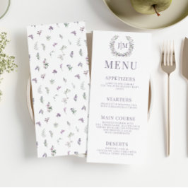 Paarse lavendel elegante bloemenrustieke bruiloft