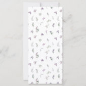 Paarse lavendel elegante bloemenrustieke bruiloft (Achterkant)