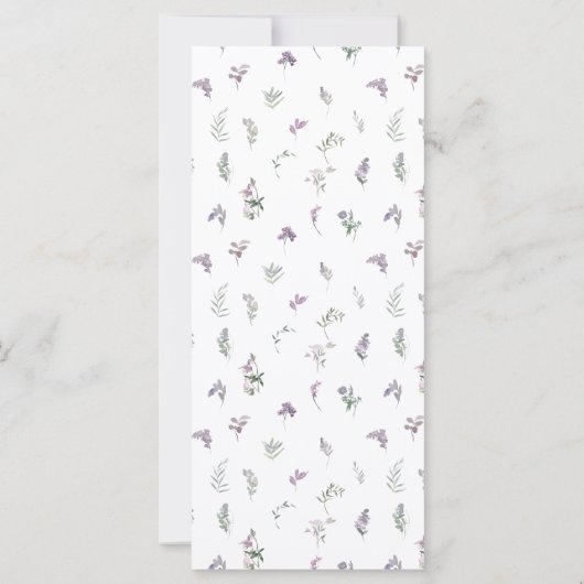 Paarse lavendel elegante bloemenrustieke bruiloft  (Achterkant)