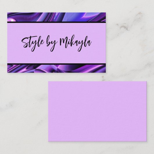 Paarse Lavendel en Blauwe Beauty Stijl Aanpasbaar Visitekaartje (Voorkant / Achterkant)