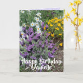 Paarse lavendel en bloem kaart (Gele Bloem)