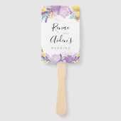 Paarse, lavendel en citroen programma hand fan handwaaier (Voorkant)