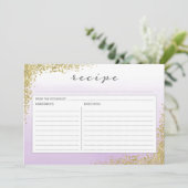 Paarse Lavendel en Goud Receptkaart Kaart (Staand voorkant)