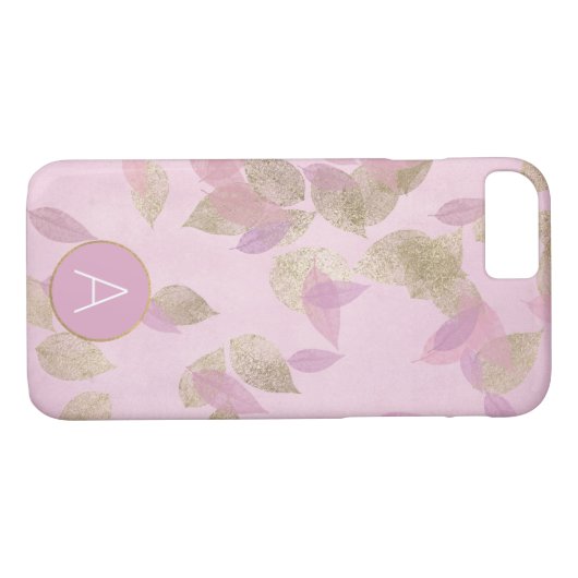 Paarse lavendel en goudfolie vallen bladeren Case-Mate iPhone case (Achterkant (Horizontaal))