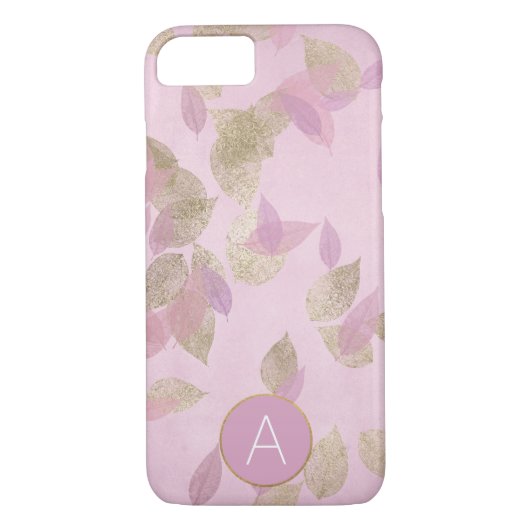 Paarse lavendel en goudfolie vallen bladeren Case-Mate iPhone case (Achterkant)