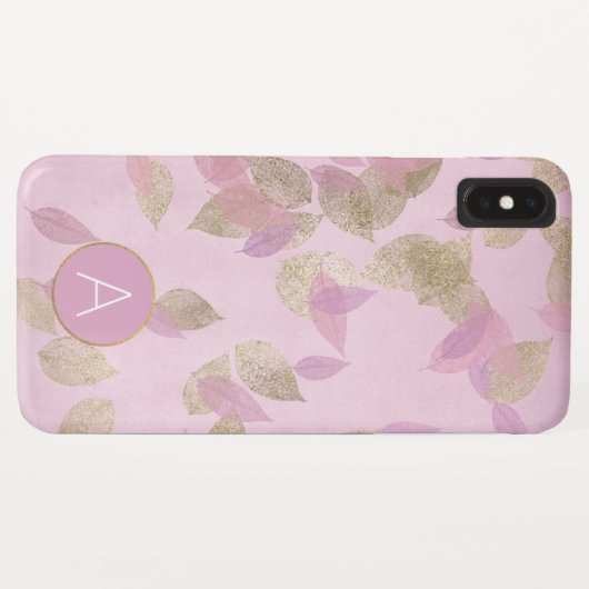 Paarse lavendel en goudfolie vallen bladeren Case-Mate iPhone case (Achterkant (horizontaal))