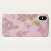 Paarse lavendel en goudfolie vallen bladeren Case-Mate iPhone case (Achterkant (horizontaal))