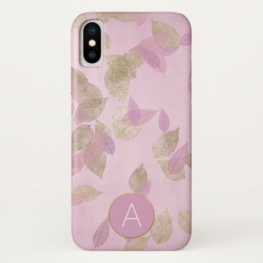 Paarse lavendel en goudfolie vallen bladeren Case-Mate iPhone case (Achterkant)