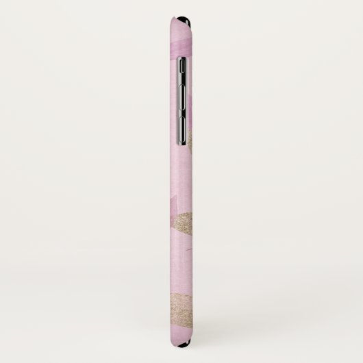 Paarse lavendel en goudfolie vallen bladeren Case-Mate iPhone case (Achterkant/links)