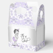 Paarse Lavendel en Grijs Baby shower Bedankdoosjes (Geopend)