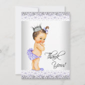 Paarse lavendel en grijs Baby shower Dank u Bedankkaart (Voorkant)